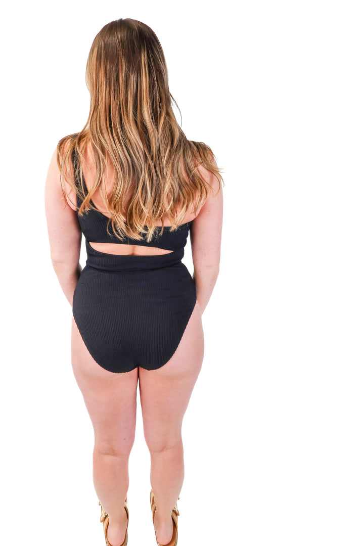 aerie black cut out swimsuit NWOT (M Long)