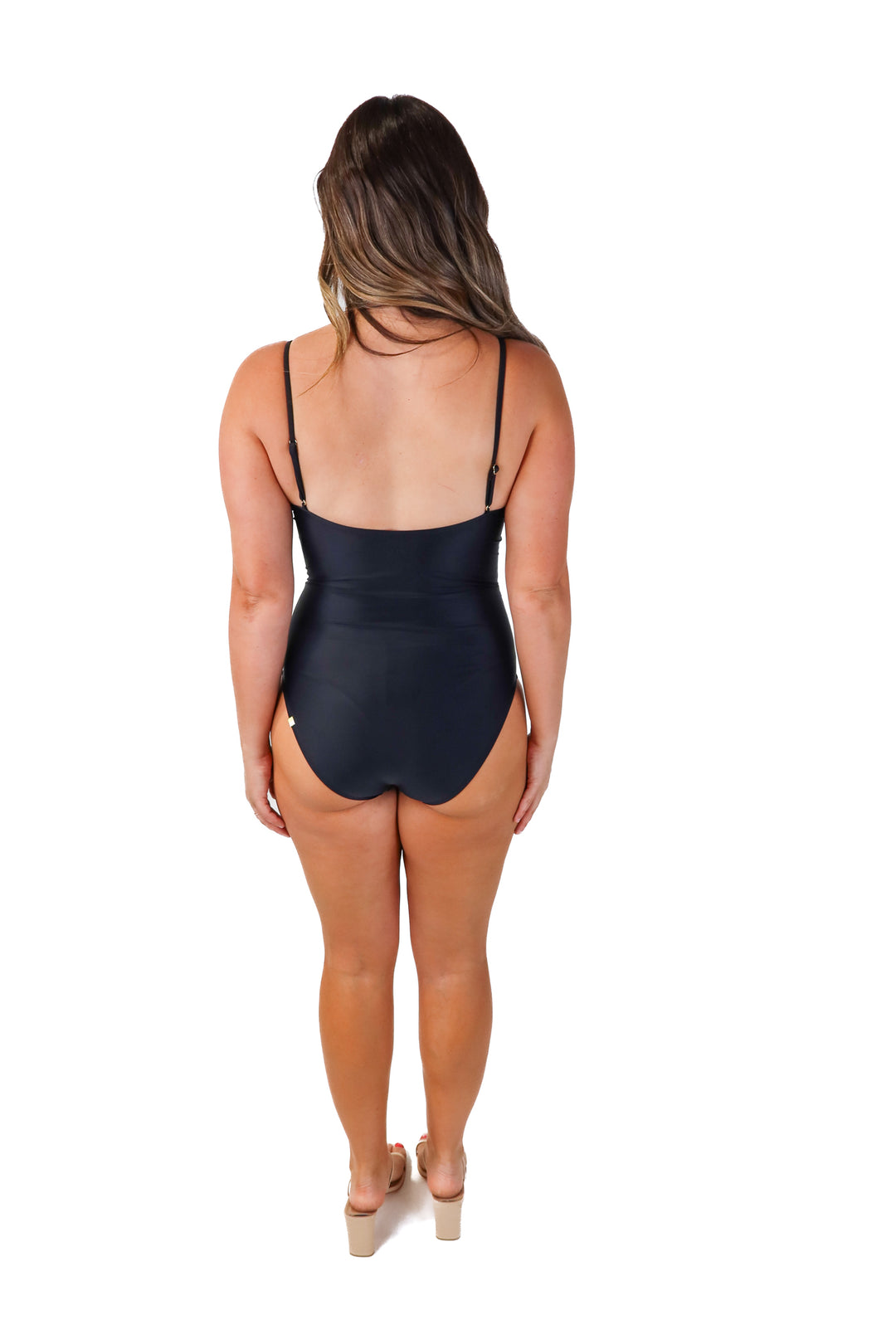 summersalt simple black one piece swimsuit NWT (6)