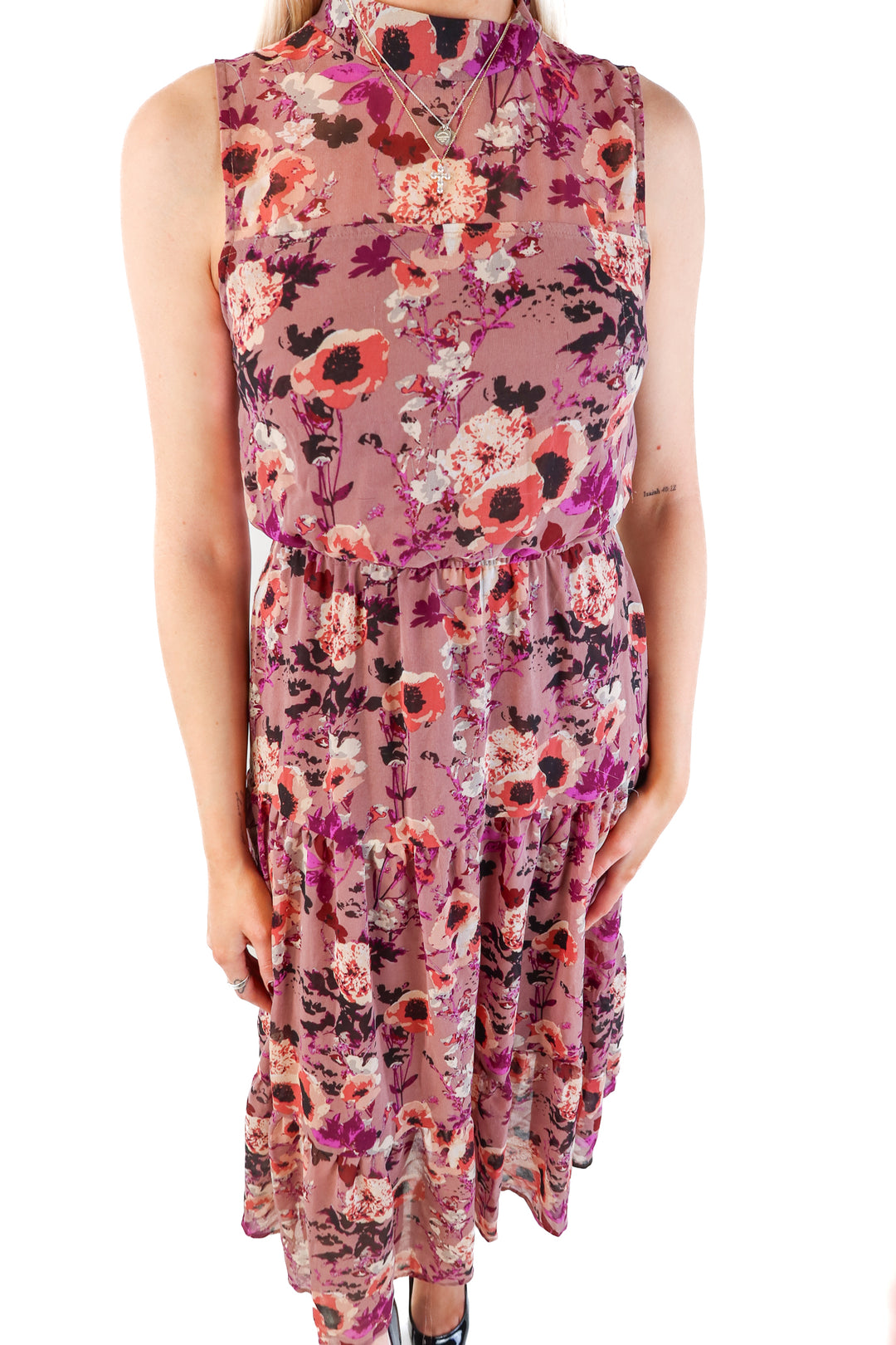 Lulus purple floral midi dress (xs; retails for $65)