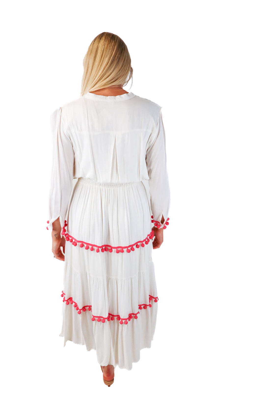 chic wish white floral maxi dress (s)