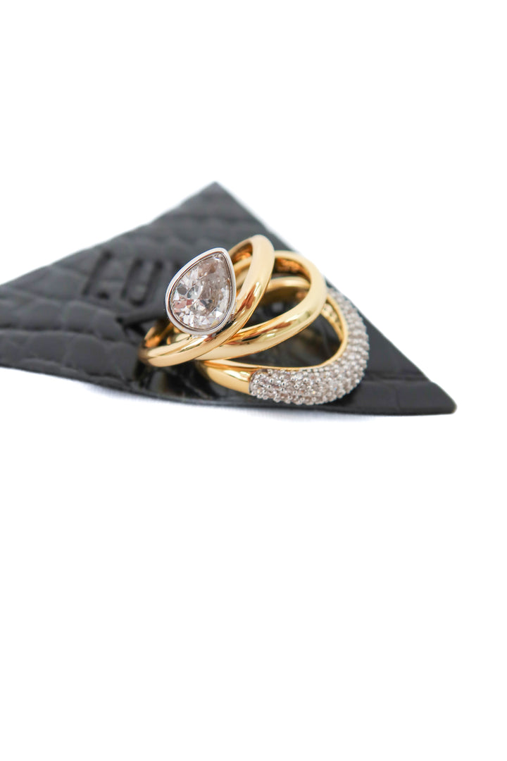 gold and silver stacked ring set