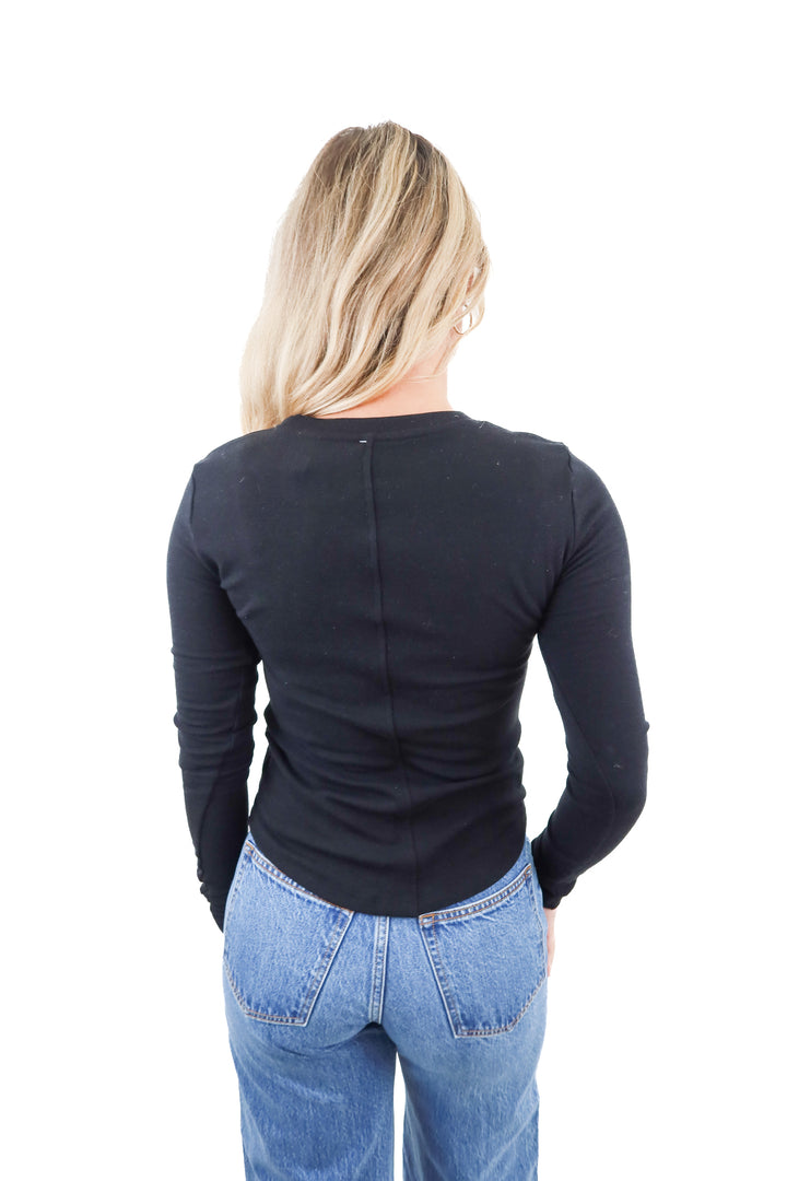 American Eagle black soft long sleeve top NWT (S)