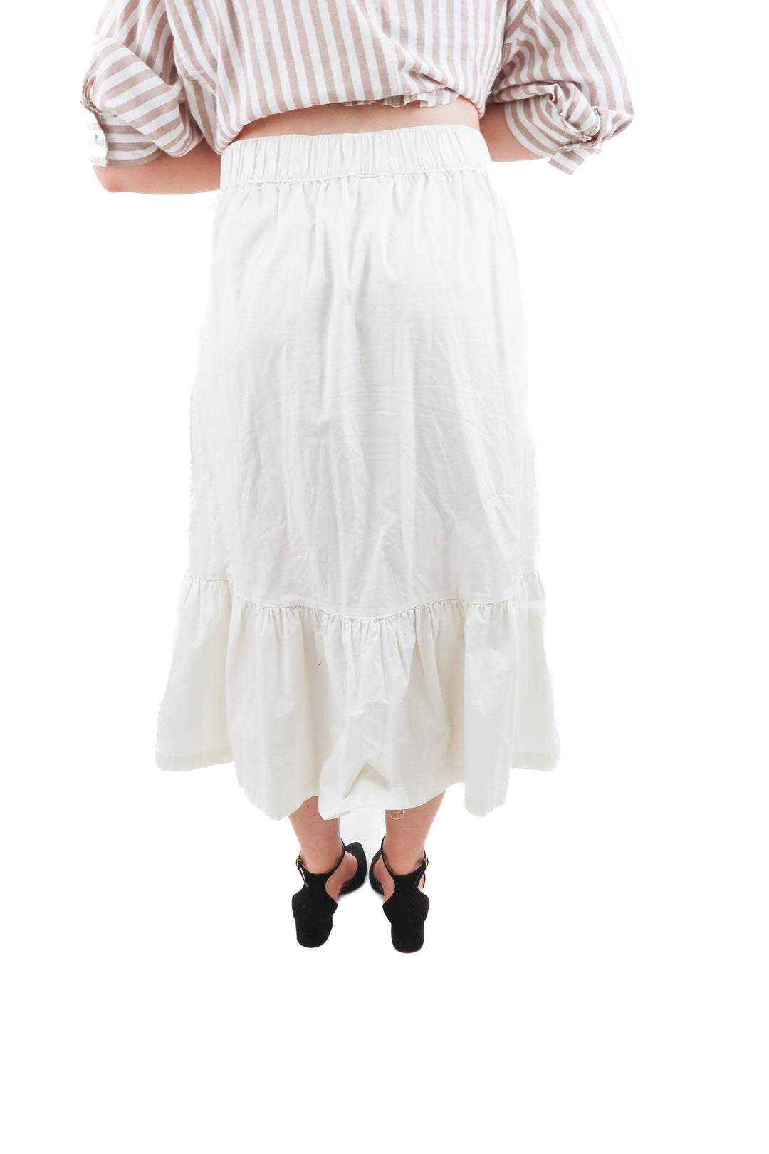 a new day tiered cotton poplin skirt (l; retail $25)