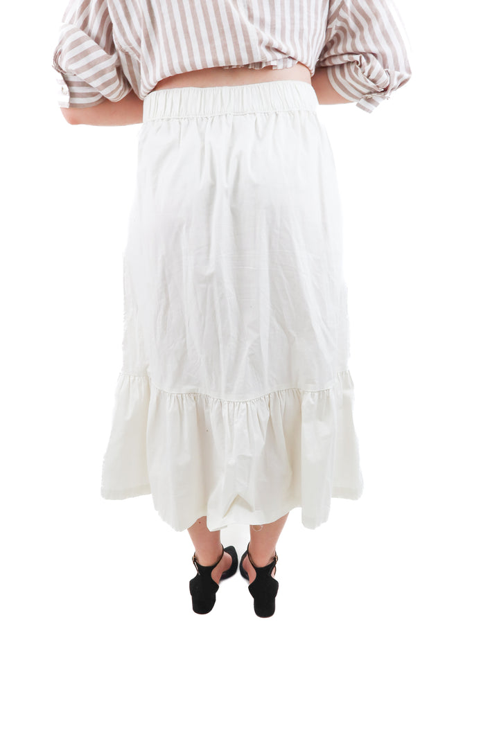 a new day tiered cotton poplin skirt (l; retail $25)