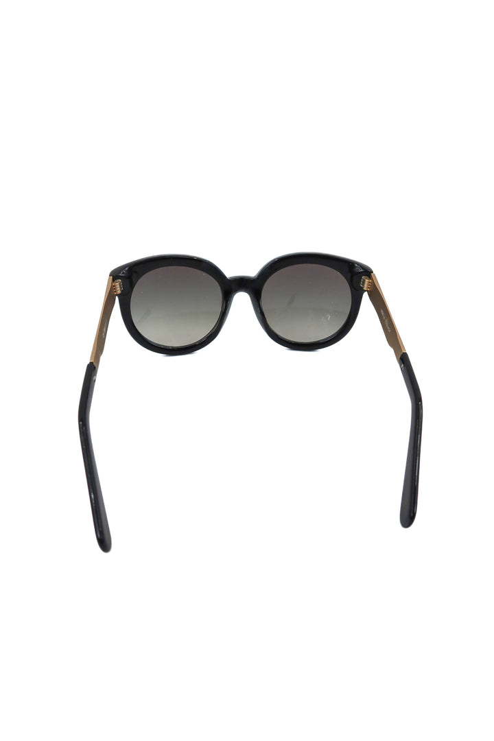 cynthia bailey black noelle round sunglasses