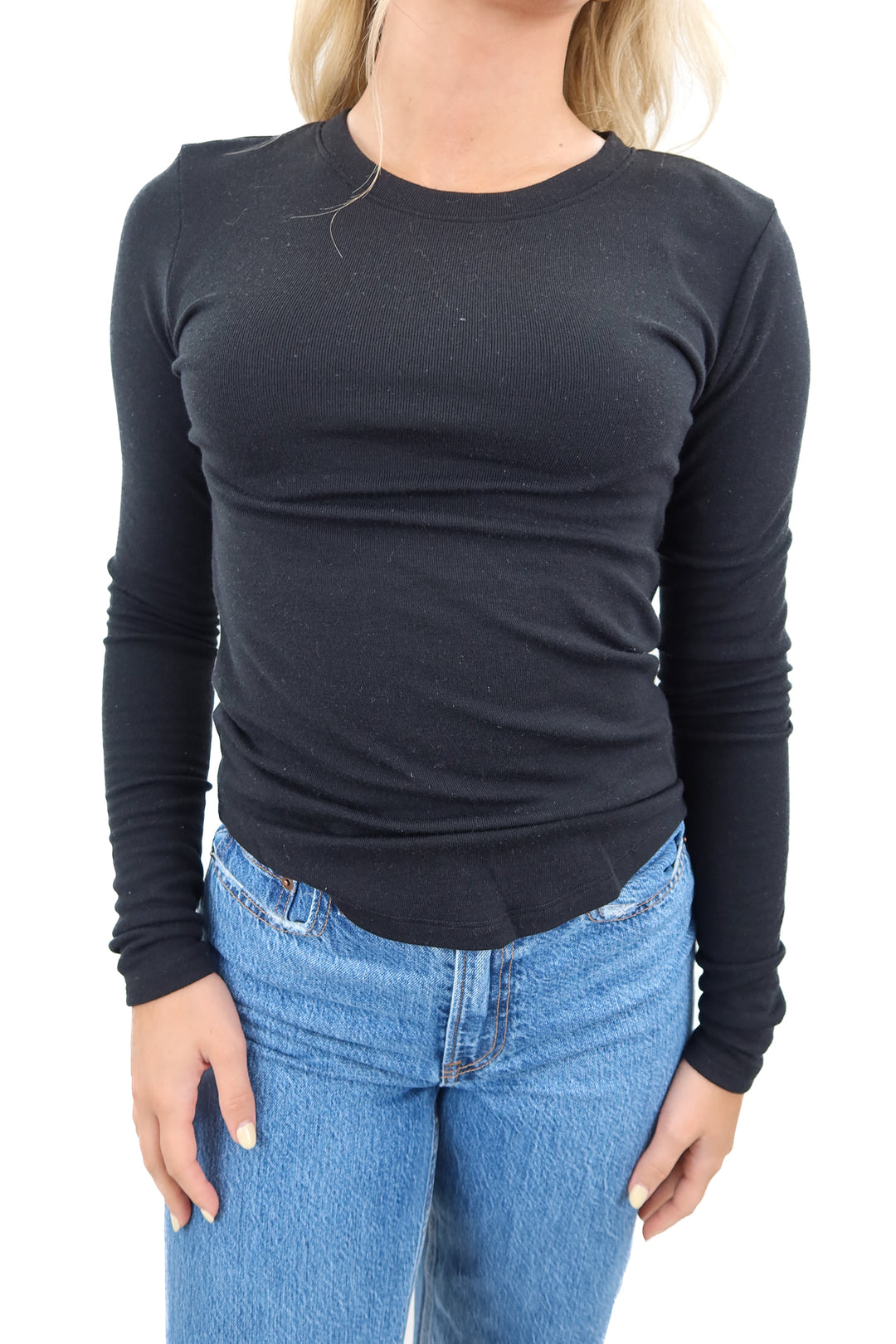 American Eagle black soft long sleeve top NWT (S)