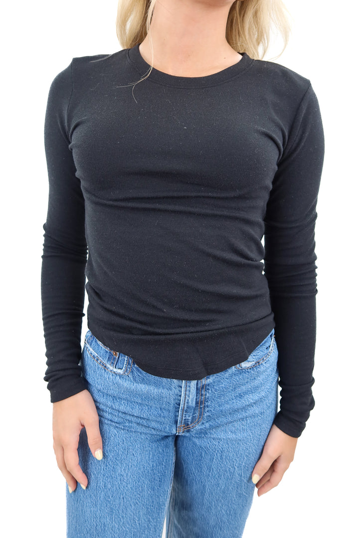 American Eagle black soft long sleeve top NWT (S)