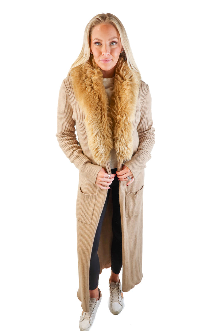 Show me your mumu brown fur cardigan (s; retails for $178)