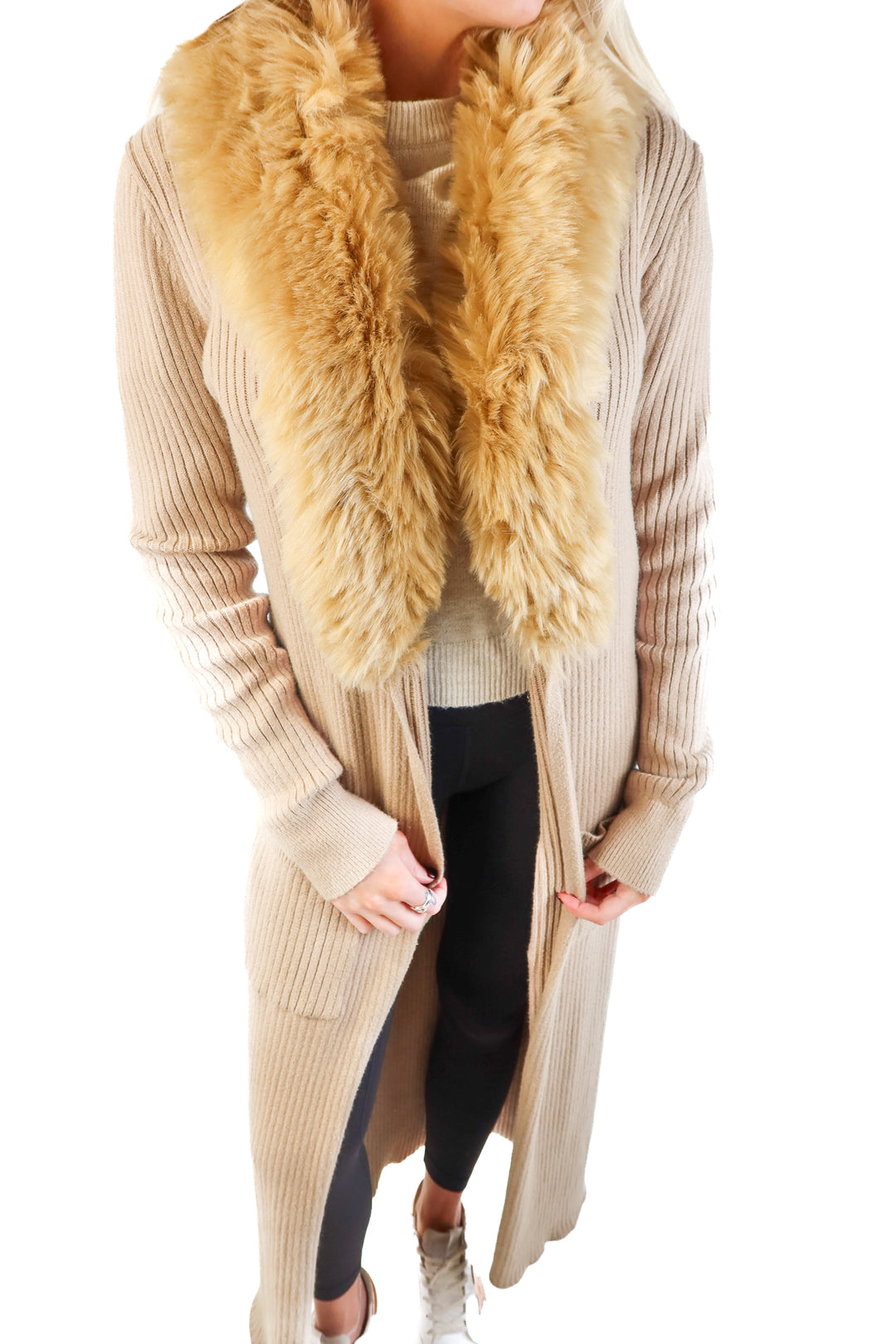 Show me your mumu brown fur cardigan (s; retails for $178)