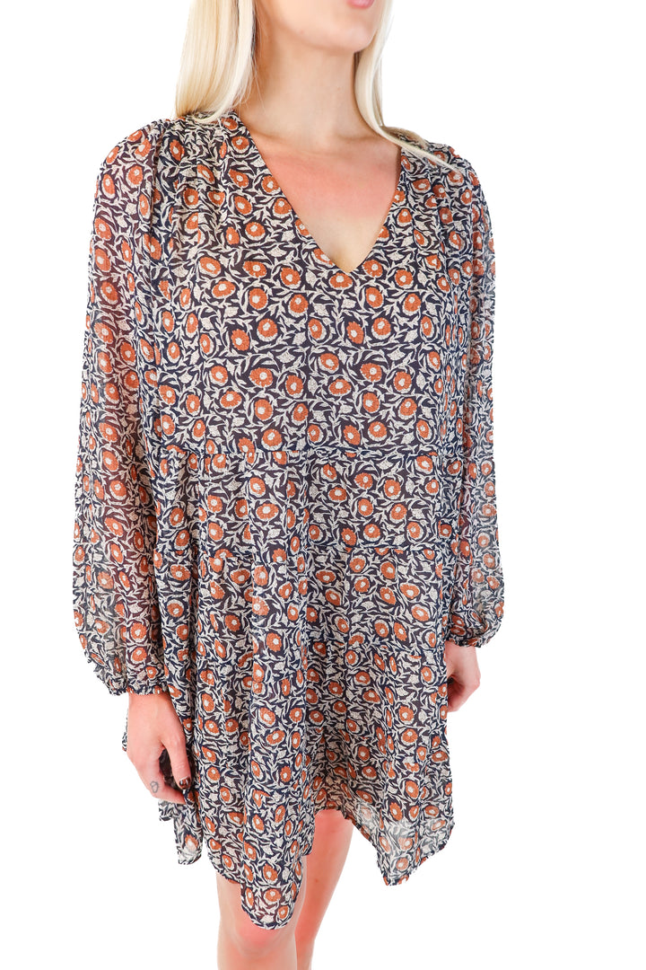 avara navy/orange floral dress NWT (s; retails $82)