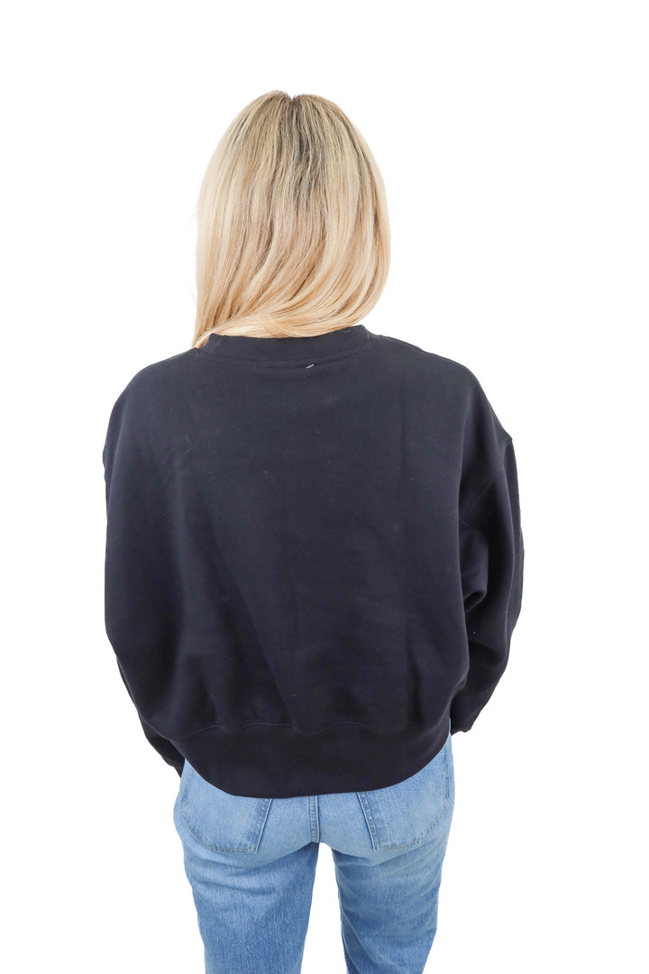 adidas black cropped pullover sweater (S)