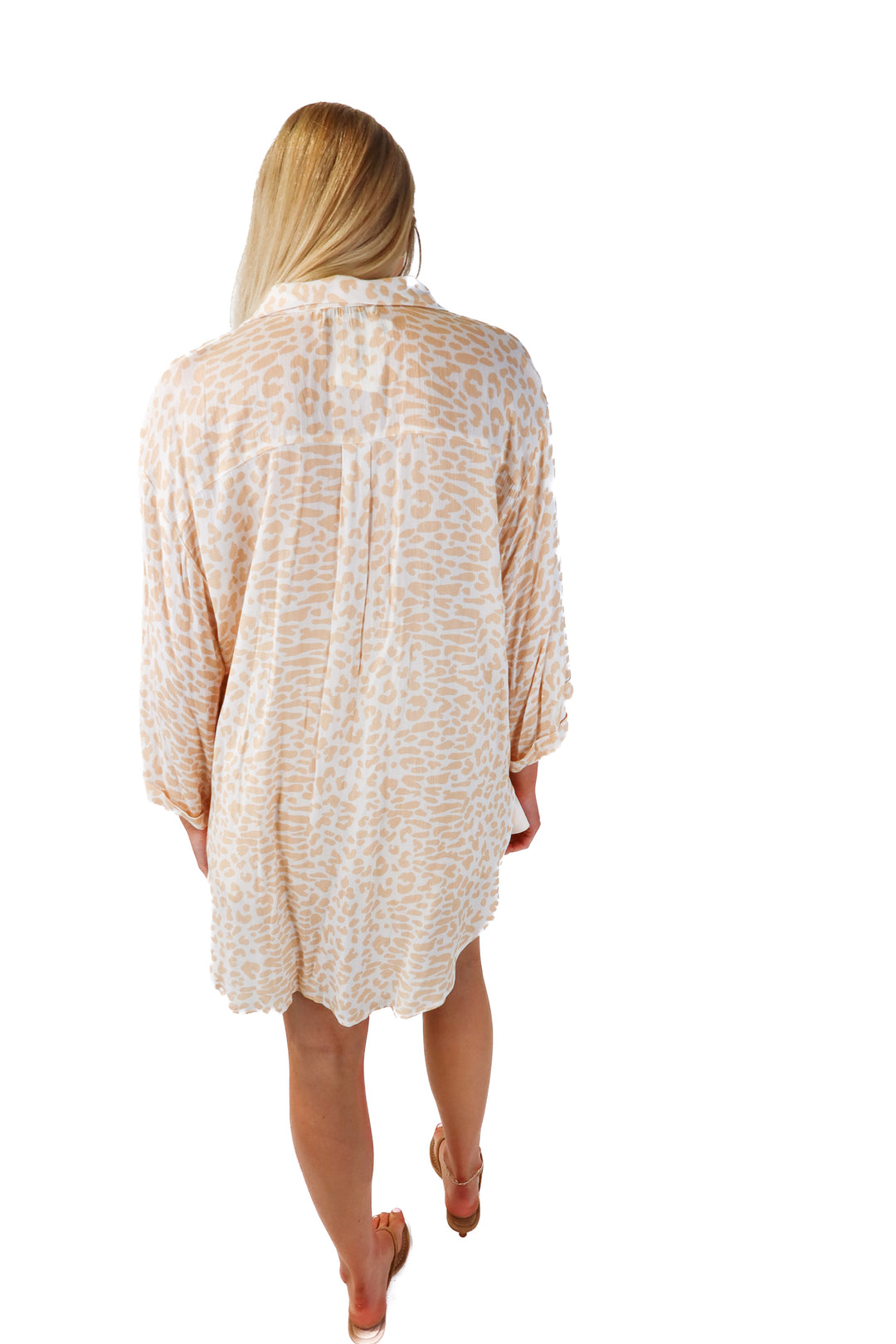 charlie holiday peach leopard button up top (4)