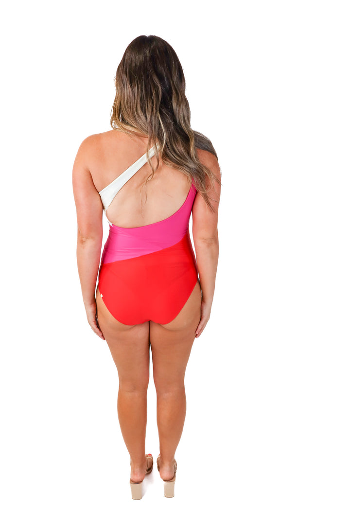 summersalt white/pink/red one piece swimsuit NWT (6)