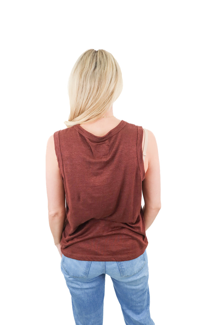 Chaser chocolate brown jersey top NWT (M; retail $62)