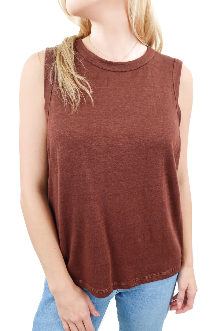 Chaser chocolate brown jersey top NWT (M; retail $62)