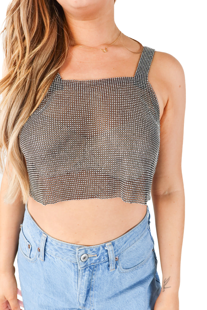 santa rhinestone cropped tank (m*; retails $440)