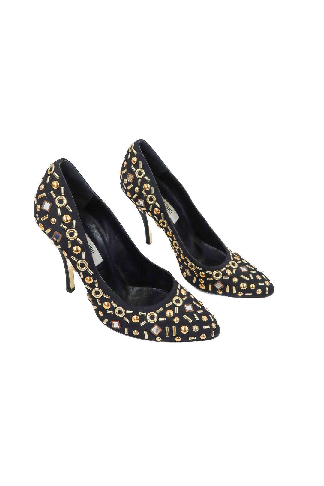 moschino black beaded heels (37.5)