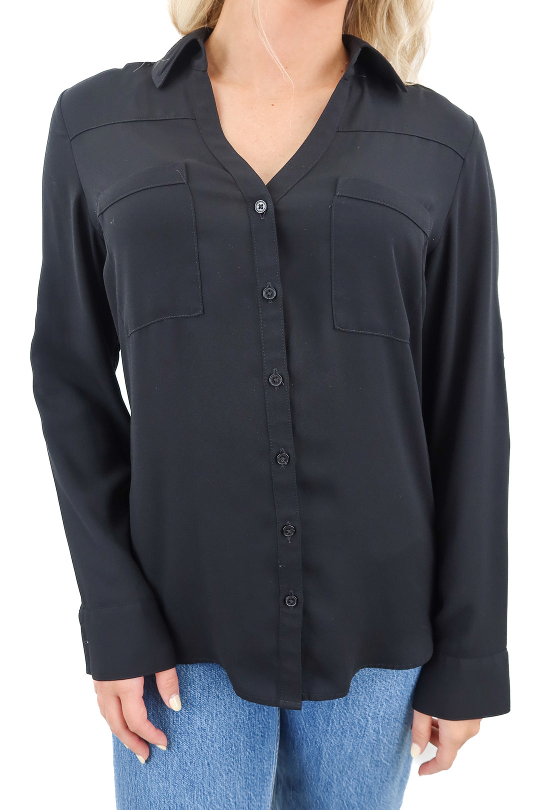 Express black chiffon the portifino shirt (S)