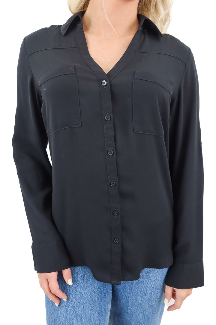 Express black chiffon the portifino shirt (S)