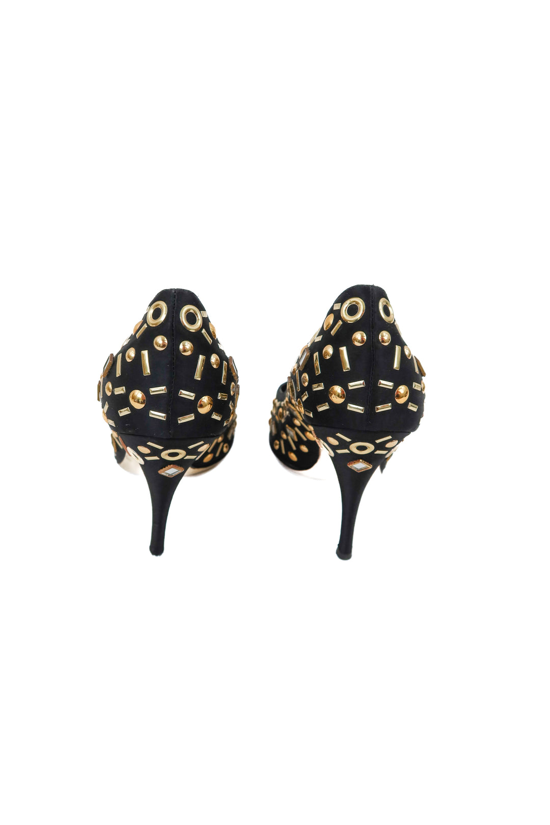 moschino black beaded heels (37.5)