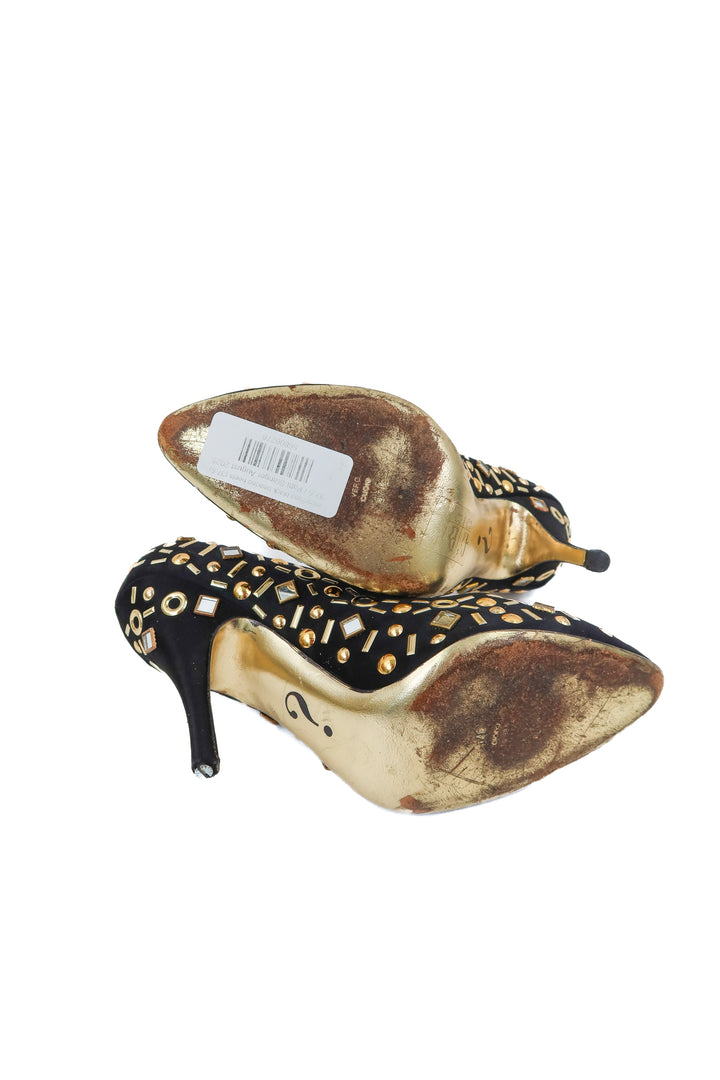 moschino black beaded heels (37.5)