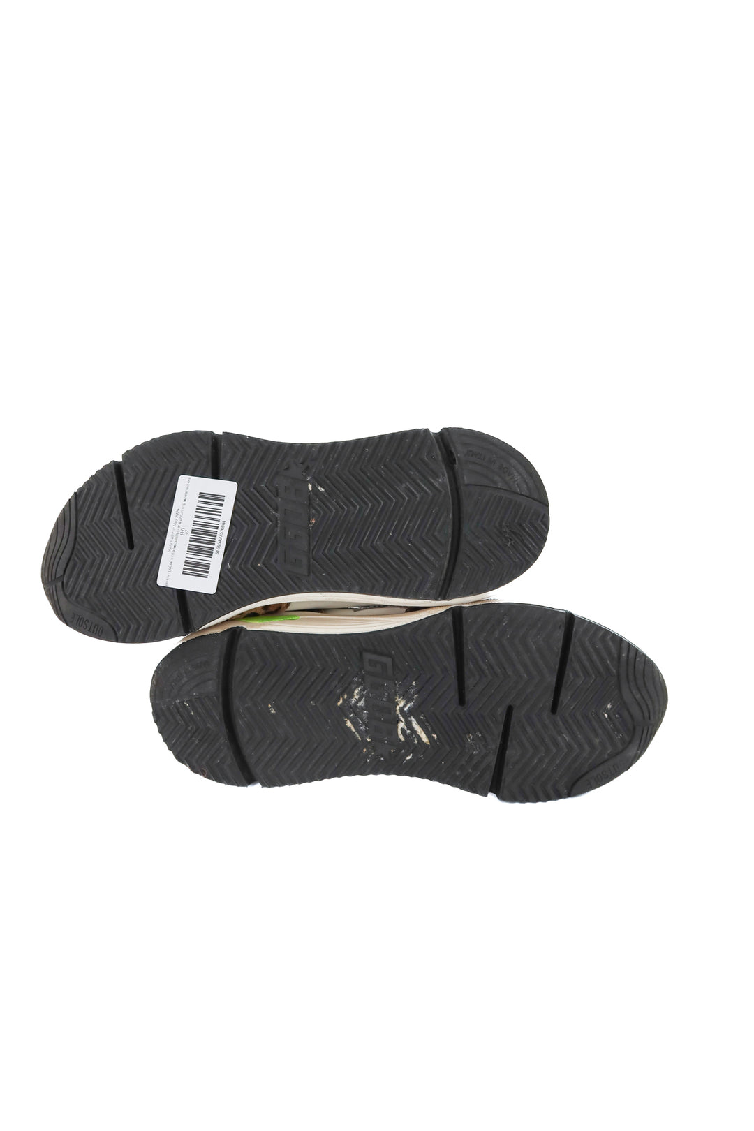golden goose white/leopard/silver star running sole sneakers (37; retail $790)