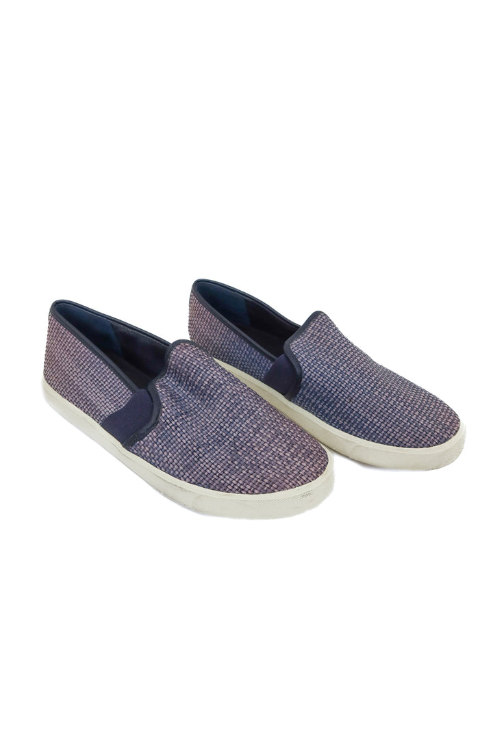 vince blue woven slip ons (7.5)
