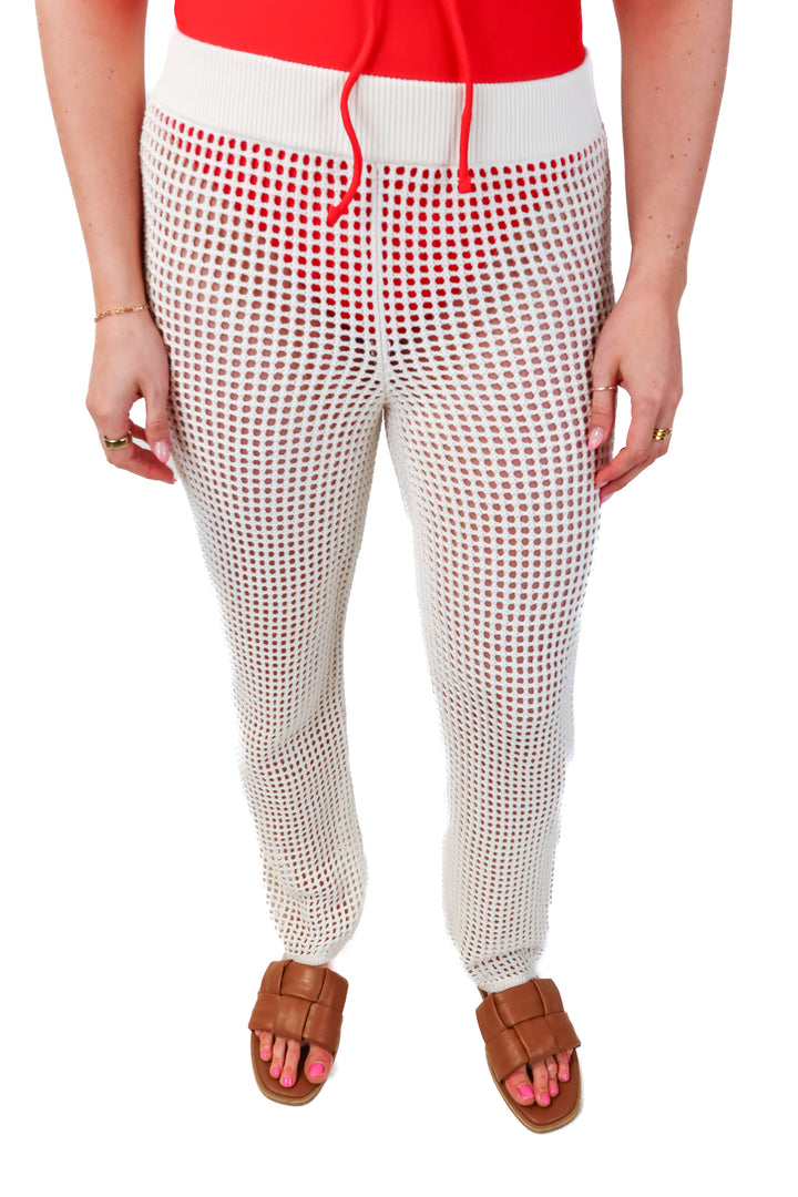 abercrombie & fitch white crochet pants NWT (m; retails $75)