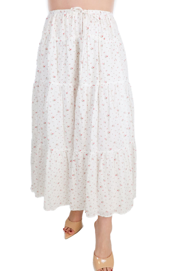 Princess Polly White Floral Dotted Maxi Skirt (4; $58)