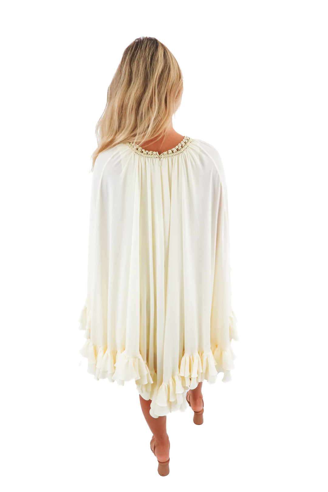 AUCTION alexis ivory beaded ruffle dress (xs) fits 0 to 6; ends 12/10 –  Well-Dressed