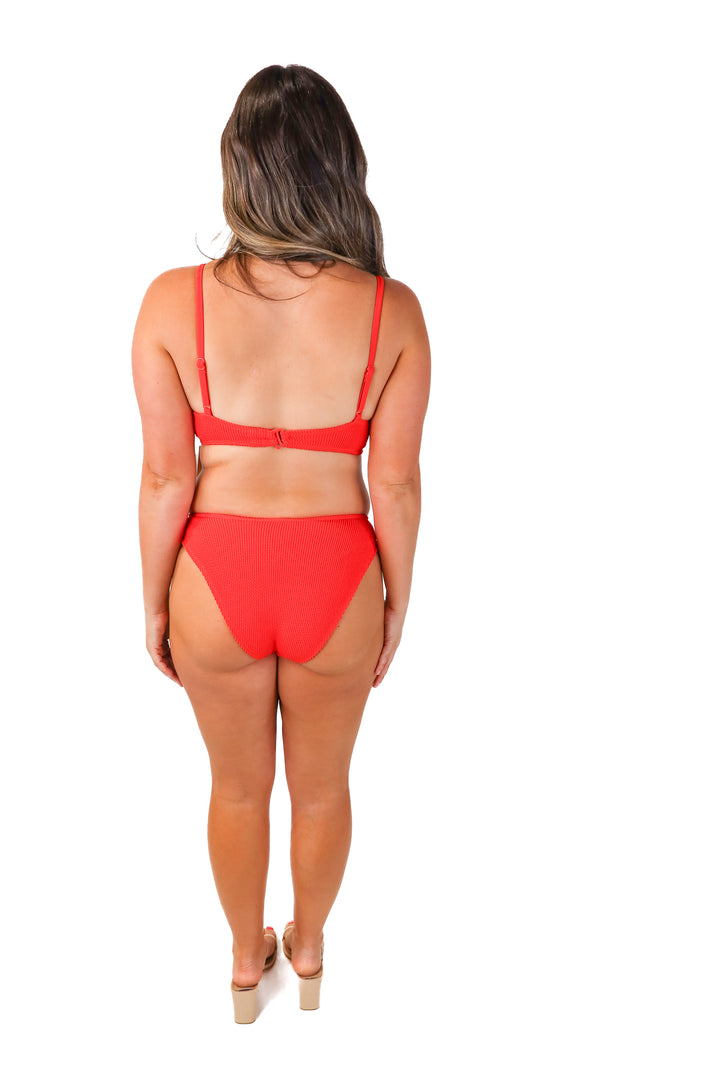 good american red textured bikini NWT (1/2; retails $108)