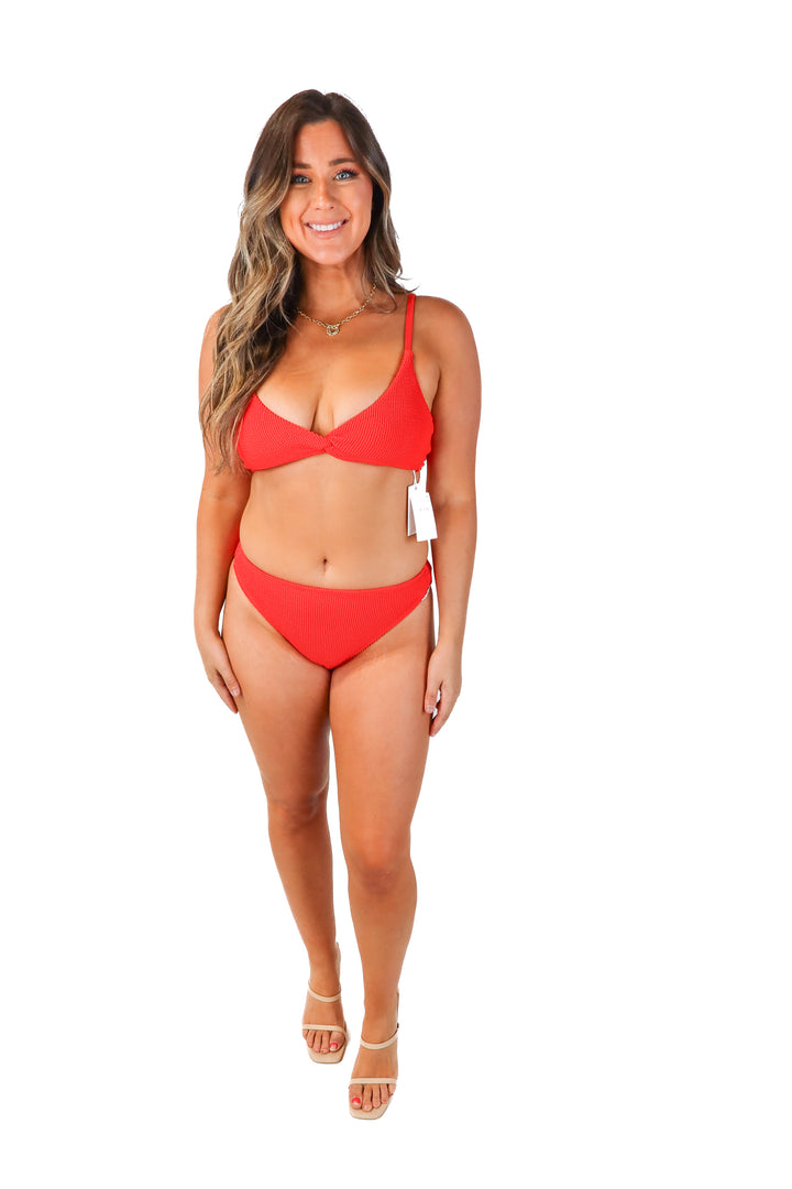 good american red textured bikini NWT (1/2; retails $108)