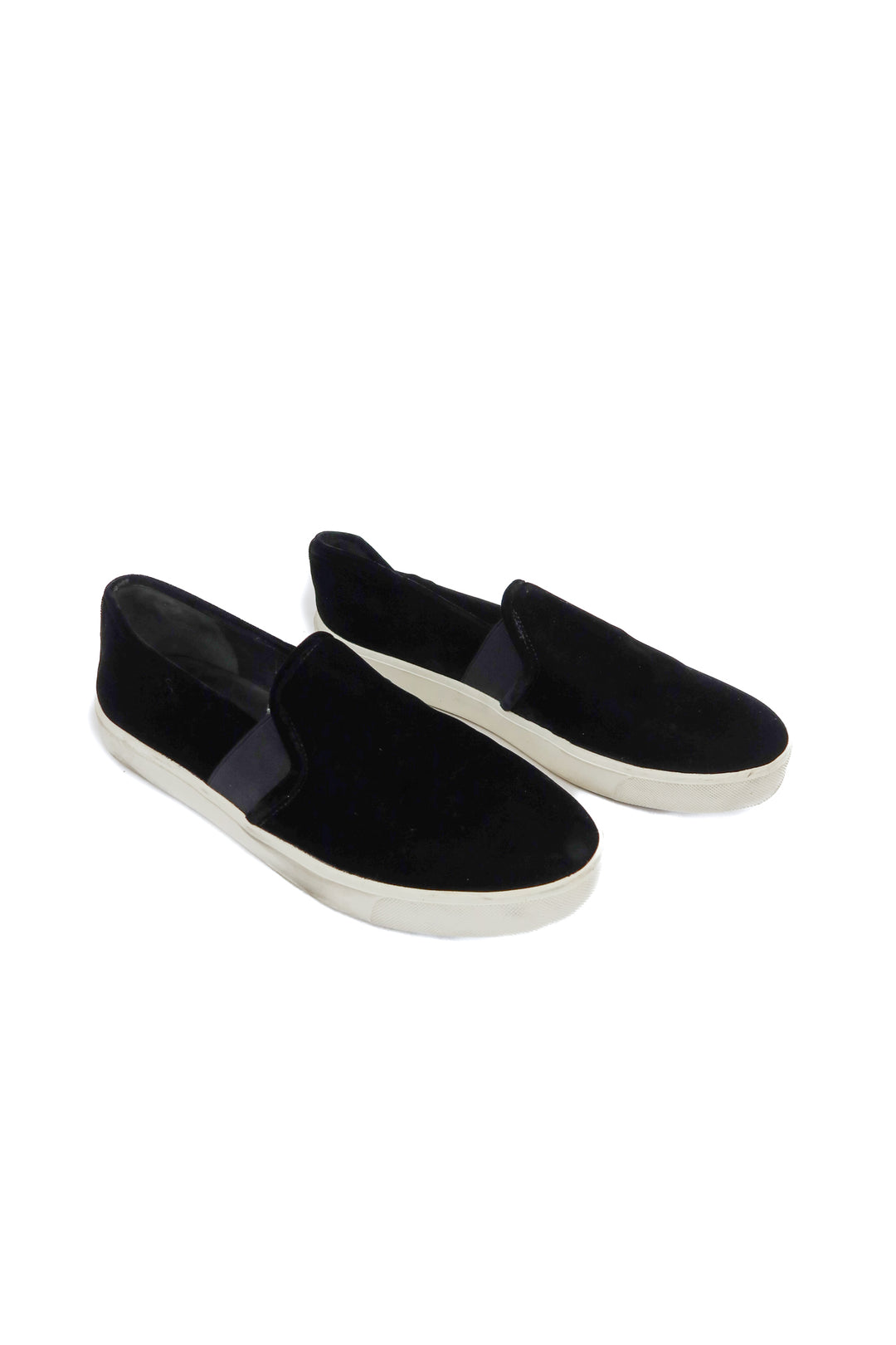 vince black velvet slip ons (7.5)