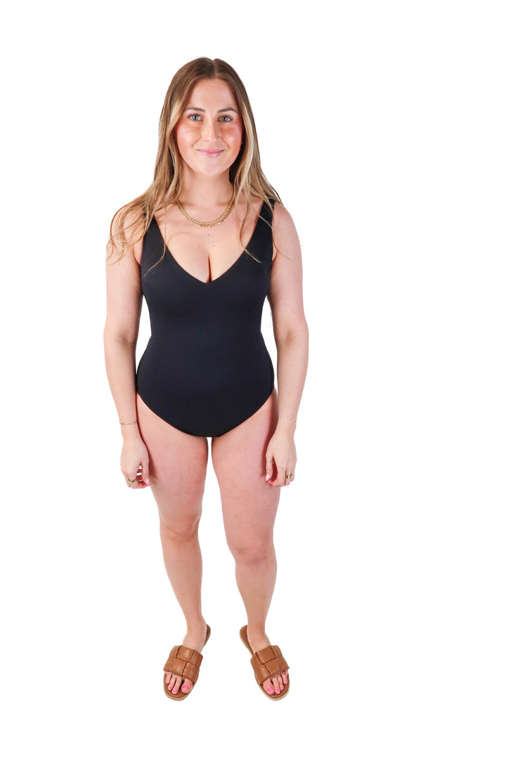 spanx black swim one piece NWT (M)