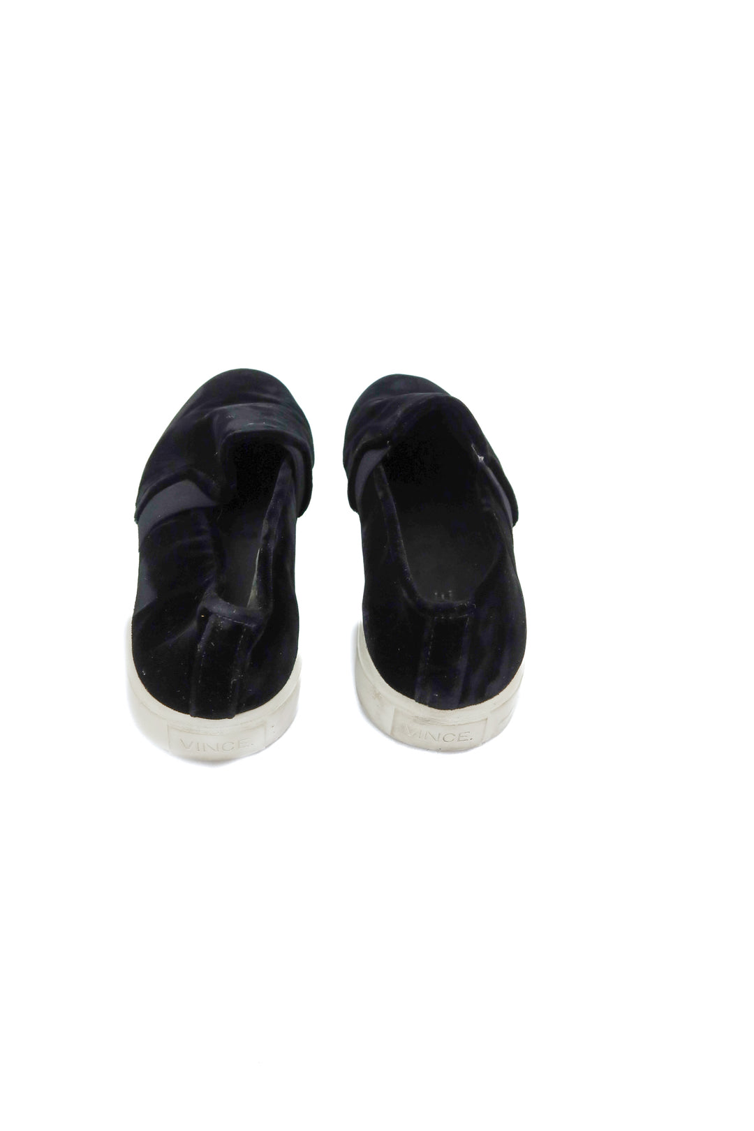 vince black velvet slip ons (7.5)