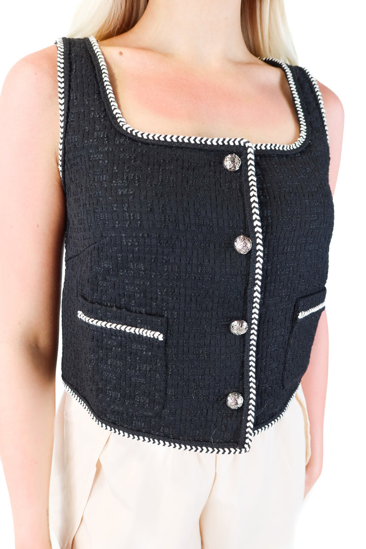 SOLD: fabrique x Alex Rotin black/white knit top NWT (s; retail $365)