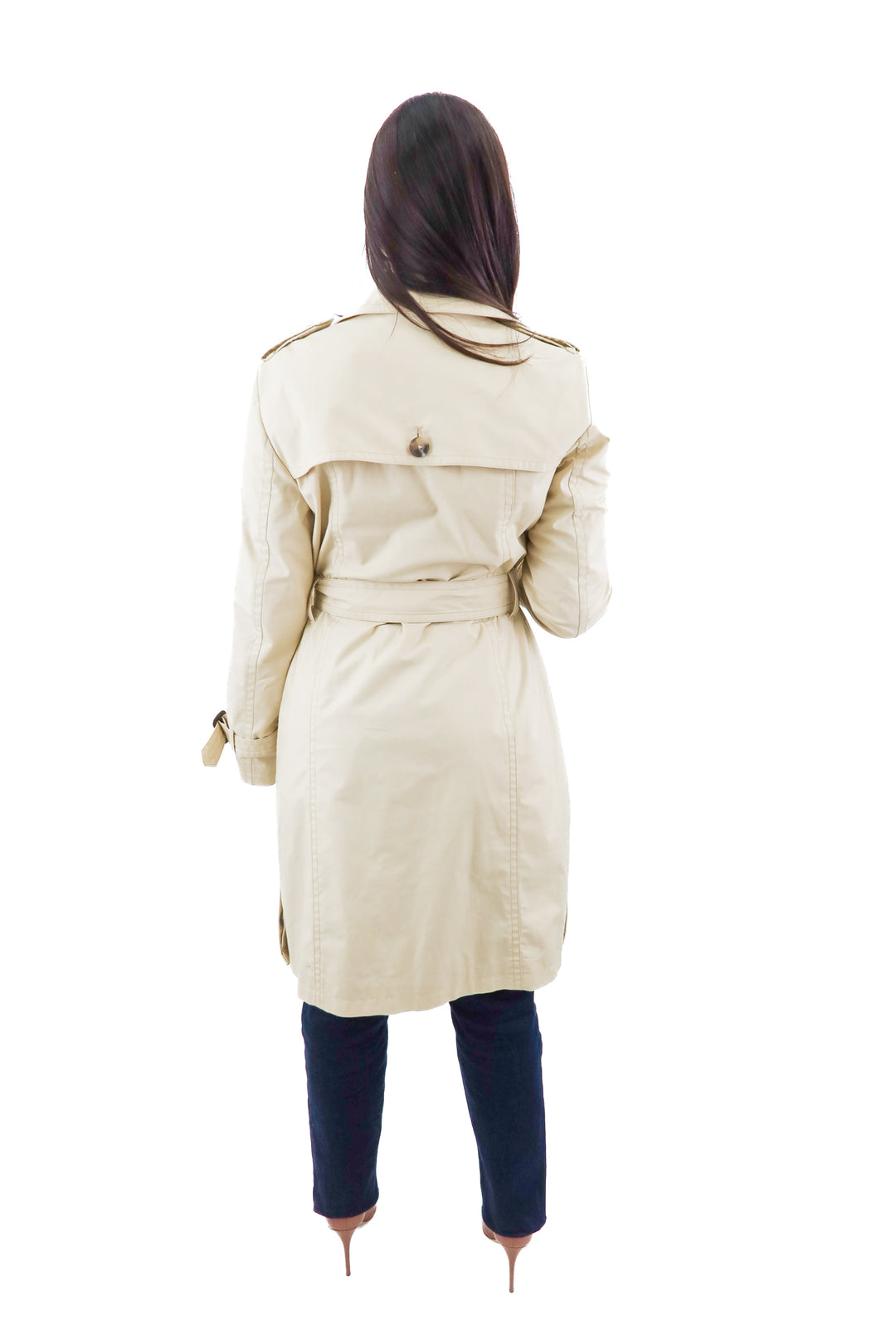 espirit tan trench coat (s; retail $115)