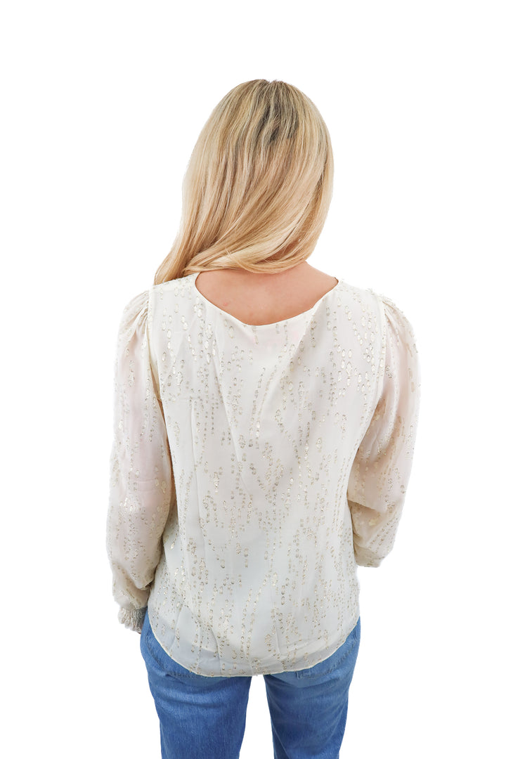 Lilly Pulitzer cream silk blouse (S; retail $198)