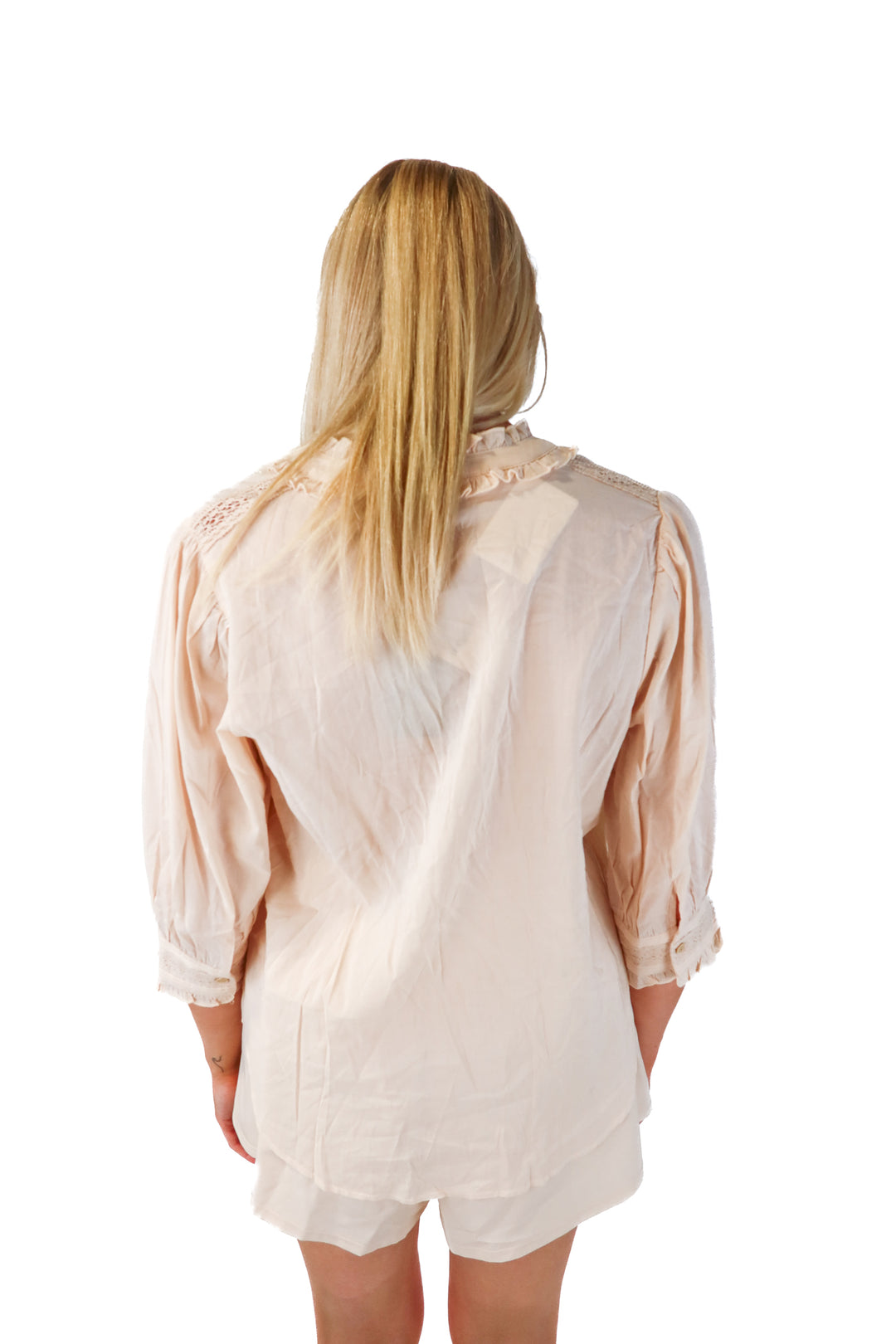 SOLD wit & wisdom ruffle/lace top NWT (s; retails $78)