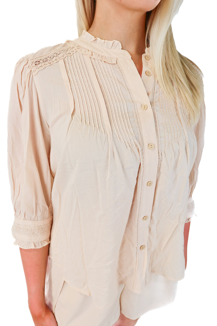SOLD wit & wisdom ruffle/lace top NWT (s; retails $78)