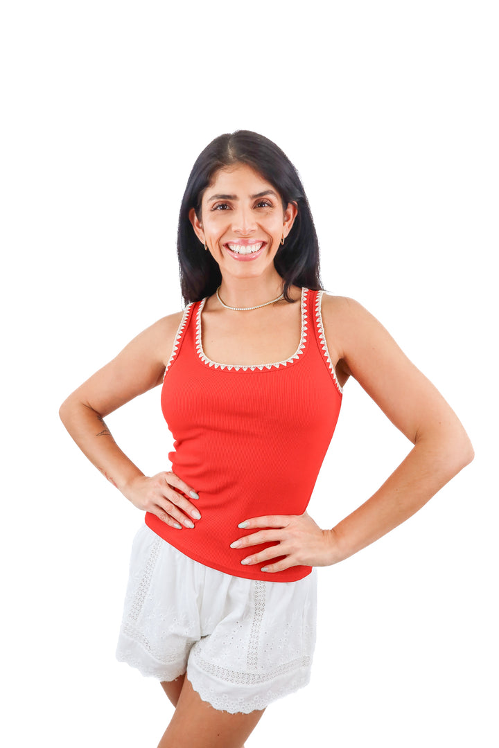 Z Supply red tank top with whipstitch NWT (S; retail $44)