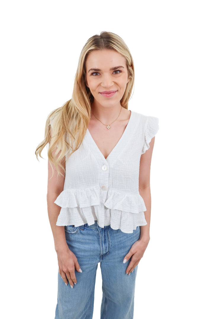 Into white linen ruffle top (10)