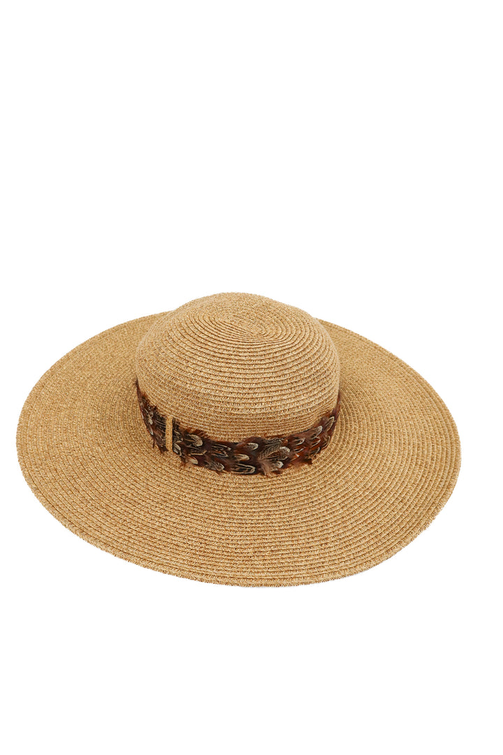 phoebe price rattan feather hat