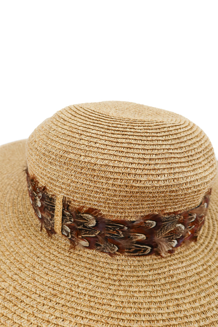 phoebe price rattan feather hat