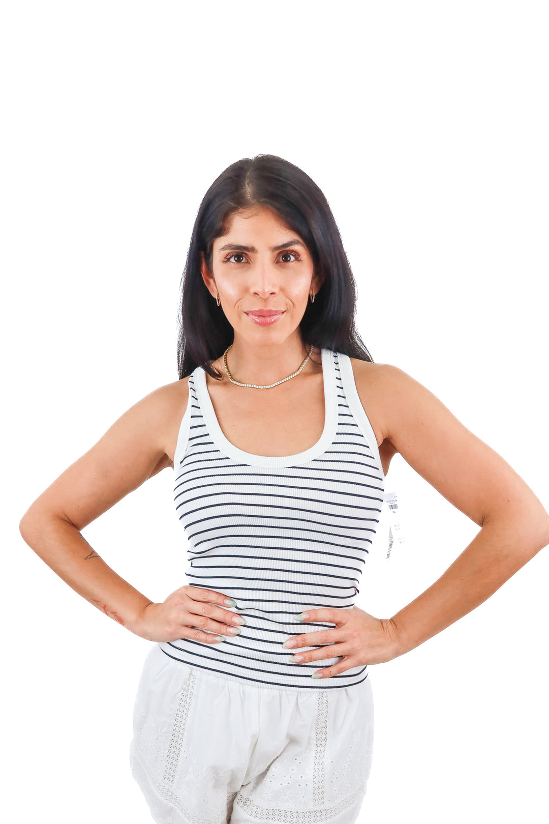 Abercrombie & Fitch black and white stripe ribbed top NWT (S)