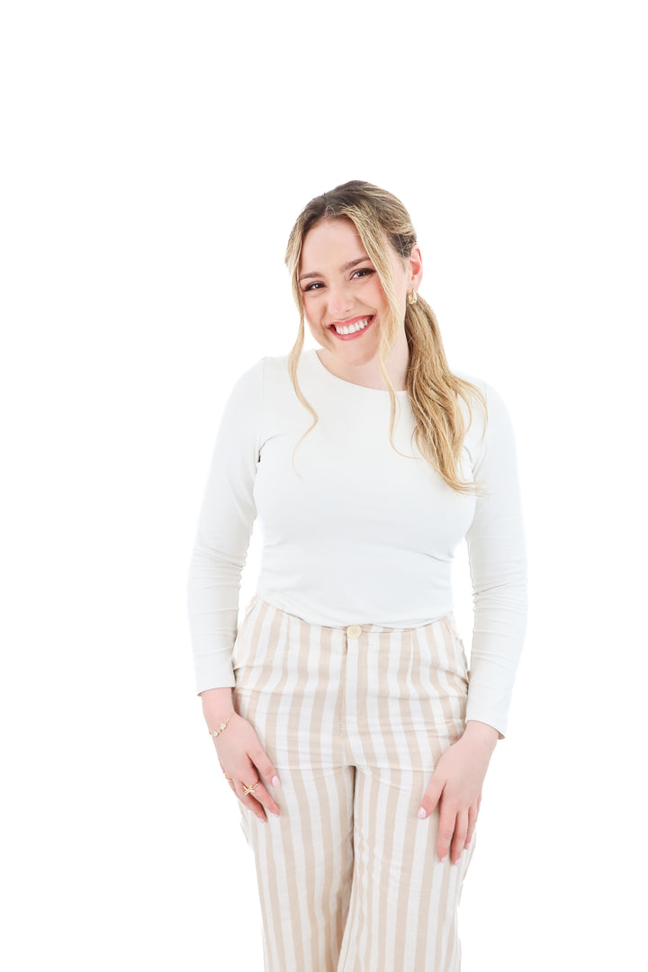 aritzia white contour long sleeve bodysuit (xl; retail $58)