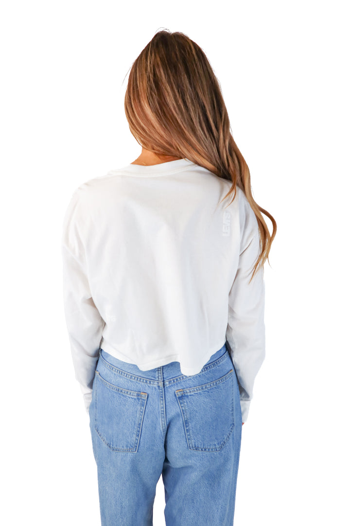 SOLD: levis white cropped long sleeve top NWT (L; retail $30)