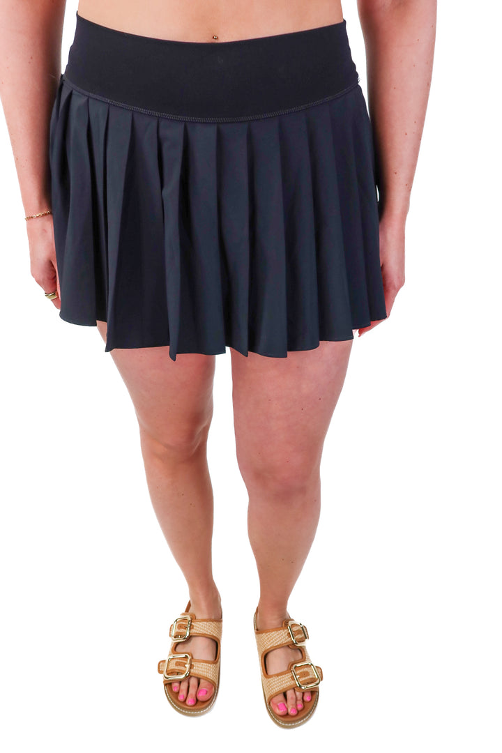 offline black pleated active skort (s)