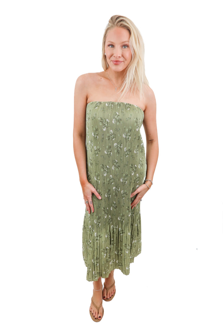 Petal and Pup green floral maxi dress (XS; retail $82)