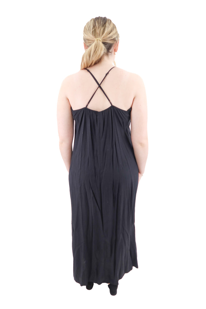 old navy black spaghetti strap dress (ltall)